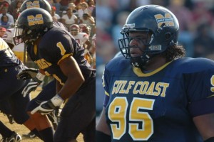 Tramaine Brock (left) and Terrence Cody in action for MGCCC during the 2007 season.